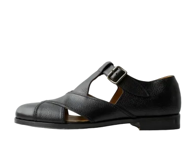 F.LLI Giacometti Ghurka Shoes Stamped Calf Leather "Black" FG526