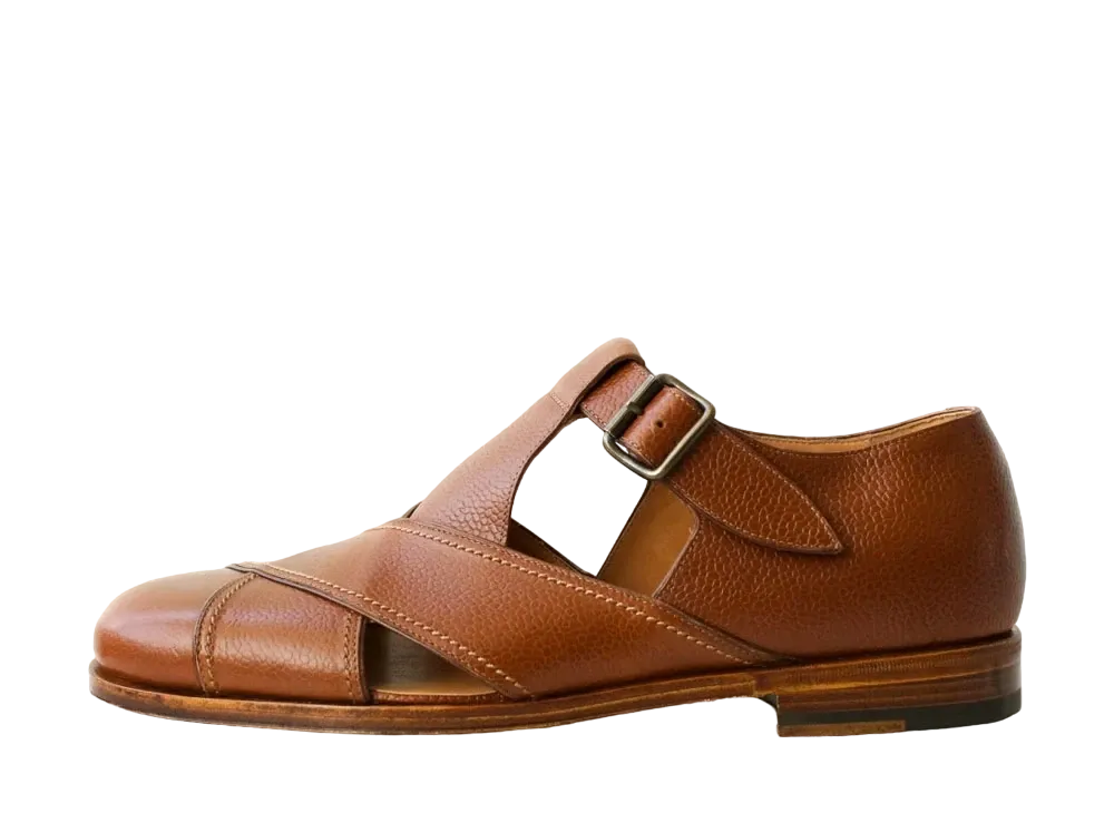 F.LLI Giacometti Ghurka Shoes Stamped Calf Leather "Brown" FG526