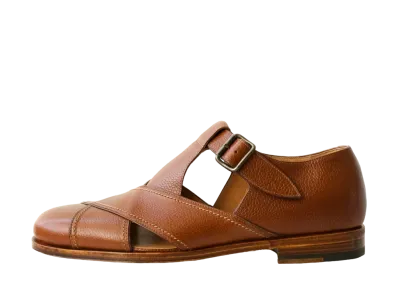 F.LLI Giacometti Ghurka Shoes Stamped Calf Leather "Brown" FG526