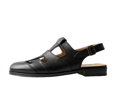 F.LLI Giacometti Ghurka Shoes Stamped Calf Leather "Black" FG546