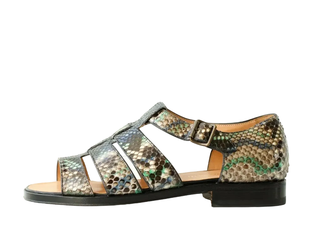 F.LLI Giacometti Gurkha Sandal Pitone Naif Sandalo Python "Blue" FG547