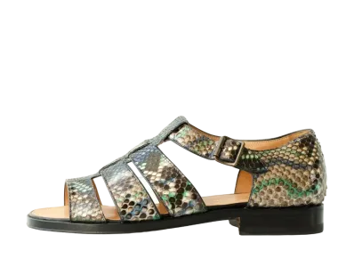 F.LLI Giacometti Gurkha Sandal Pitone Naif Sandalo Python "Blue" FG547