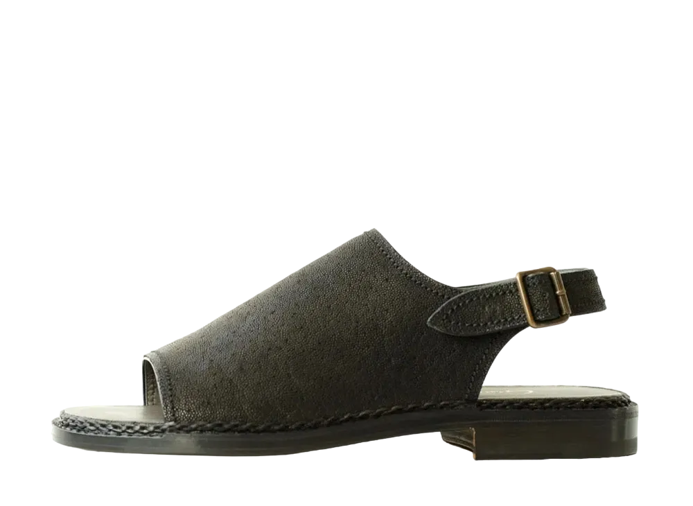 F.LLI Giacometti Open Toe Sandal Elefant Leather "Black" FG548