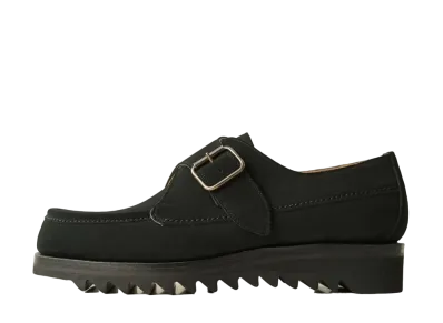 F.LLI Giacometti One Strap Monk U-Tip Shoes Super Buck "Black" FG552