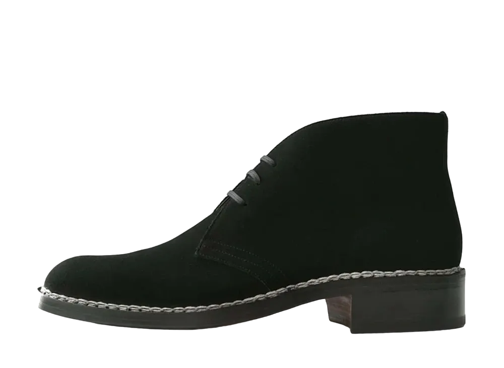 F.LLI Giacometti Chukker Boots Cow Leather(Superbuck) "Black" FG564