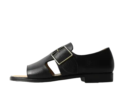 F.LLI Giacometti Open Toe Sandales Stamped Calf Leather "Black" FG586