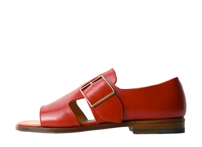 F.LLI Giacometti Open Toe Sandales Calf Leather "Red" FG586