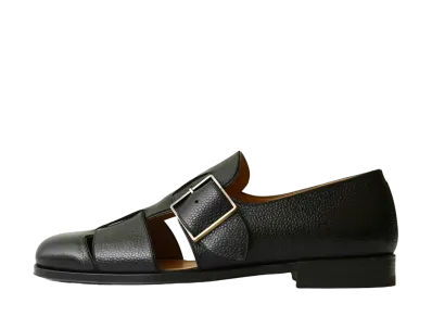 F.LLI Giacometti Ghurka Shoes Stamped Calf Leather "Black" FG592