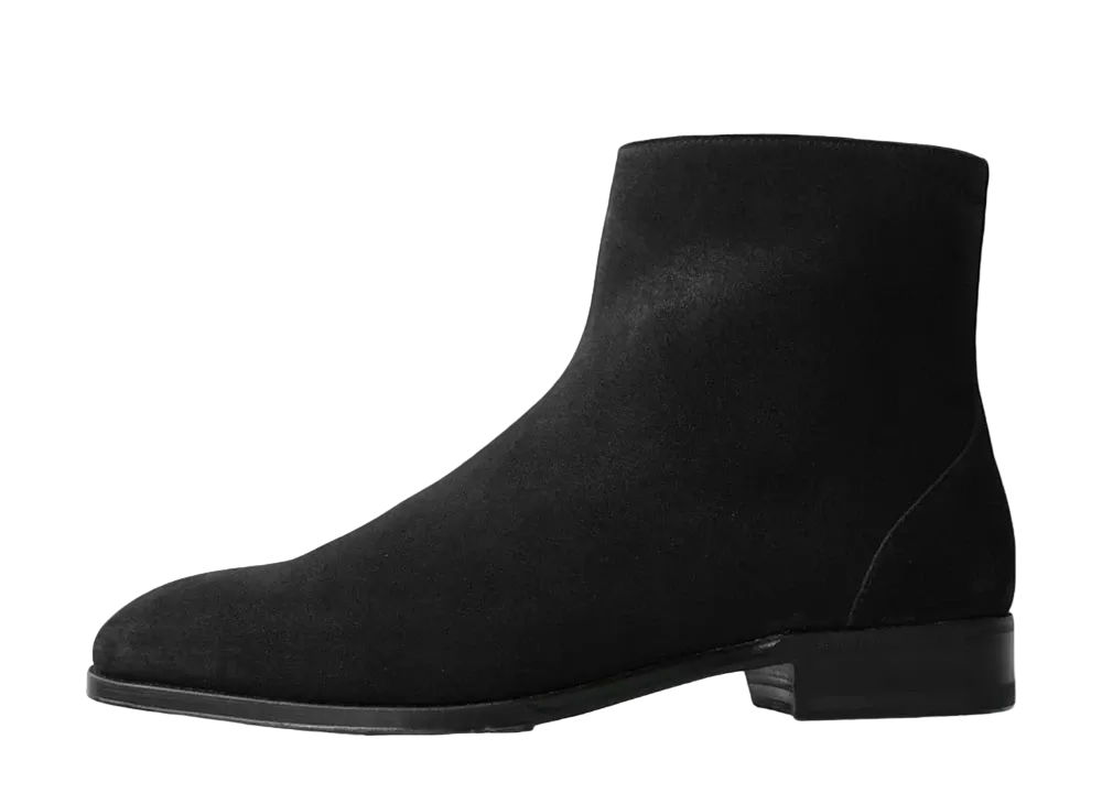 F.LLI Giacometti Zip Up Boots Velvina "Nero" FG598
