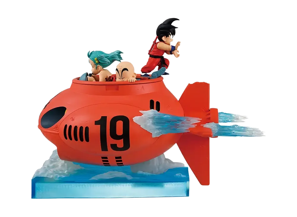 BANDAI "Ichiban Kuji" -Dragon Ball EX Showdown! Red Ribbon Army- D Prize Son Goku & Bulma & Krillin Submarine Figure