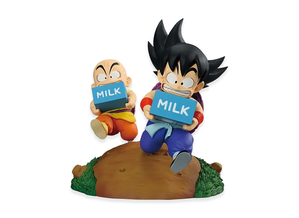 BANDAI "Ichiban Kuji" -Dragon Ball Fantastic Adventure 2- A Prize Son Goku & Krillin Milk Delivery Figure