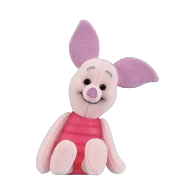 BANDAI "Ichiban Kuji" -Winnie the Pooh 100th Anniversary- D Prize Piglet plush toy-style flocked figure