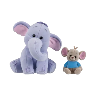 BANDAI "Ichiban Kuji" -Winnie the Pooh 100th Anniversary- G Prize Lumpy & Lou plush toy-style flocked figure