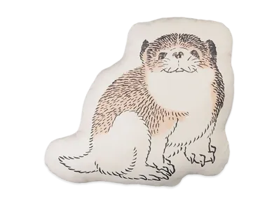 BANDAI "Ichiban Kuji" -Katsushika Hokusai- D Prize Hokusai Manga Animal Mini Cushion Puppy