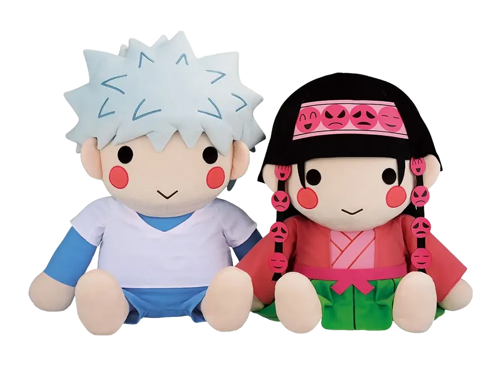 BANDAI "Ichiban Kuji" -HUNTERxHUNTER ZAOLDYECK FAMILY Double Chance Campaign- Double Chance Campaign Killua & Alluka Plush Set -BIG Size Version-