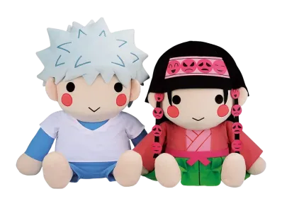 BANDAI "Ichiban Kuji" -HUNTERxHUNTER ZAOLDYECK FAMILY Double Chance Campaign- Double Chance Campaign Killua & Alluka Plush Set -BIG Size Version-
