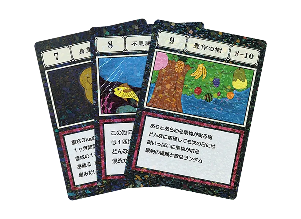 BANDAI "Ichiban Kuji" -HUNTERxHUNTER GREED ISLAND 2- L Prize G.I. Designated Pocket Card Pregnant Stone / Mysterious Pond / Bountiful Harvest Tree [7][8][9]