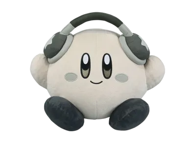 BANDAI "Ichiban Kuji" -Kirby of the Stars ~Pupupuri Mix Reprint Edition~- Last One Prize Last prize: Happy Kirby plush toy, monochrome version