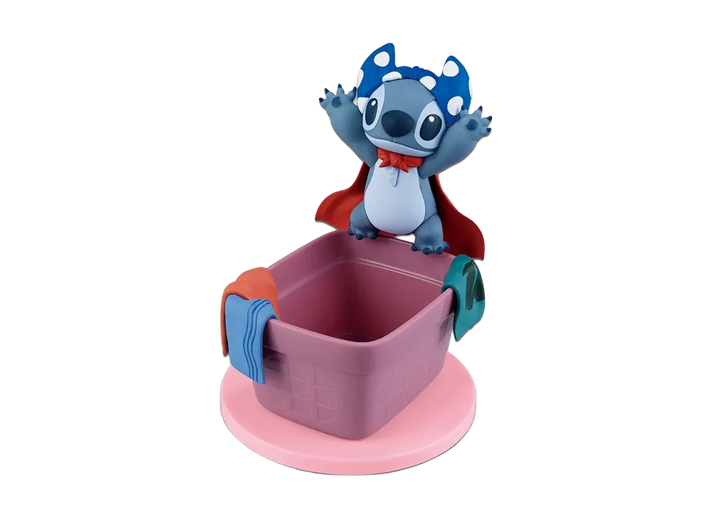 BANDAI "Ichiban Kuji" -Stitch Every day with you!- B Prize Leave the laundry to me! Figure