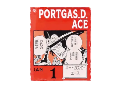 BANDAI "Ichiban Kuji" -ONE PIECE BASE SHOP Lottery 366DAYS OF BIRTHDAYS- Birth Month January-March Shin Colors Acrylic Block Charm Prize 1/1 Portgas D Ace