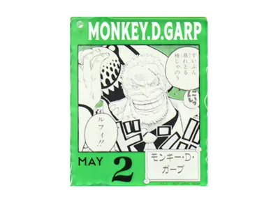 BANDAI "Ichiban Kuji" -ONE PIECE BASE SHOP Lottery 366DAYS OF BIRTHDAYS- Birth Month January-March Me Colors Acrylic Block Charm Prize 5/2 Monkey D Garp