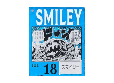 BANDAI "Ichiban Kuji" -ONE PIECE BASE SHOP Lottery 366DAYS OF BIRTHDAYS- Birth Month January-March Ryo Colors Acrylic Block Charm Prize 7/18 Smiley