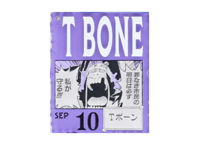 BANDAI "Ichiban Kuji" -ONE PIECE BASE SHOP Lottery 366DAYS OF BIRTHDAYS- Birth Month January-March Ryo Colors Acrylic Block Charm Prize 9/10 T-Bone