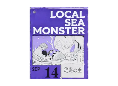 BANDAI "Ichiban Kuji" -ONE PIECE BASE SHOP Lottery 366DAYS OF BIRTHDAYS- Birth Month January-March Ryo Colors Acrylic Block Charm Prize 9/14 Local Sea Monster