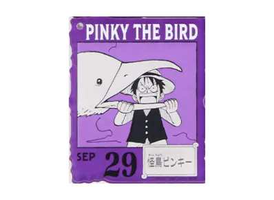 BANDAI "Ichiban Kuji" -ONE PIECE BASE SHOP Lottery 366DAYS OF BIRTHDAYS- Birth Month January-March Ryo Colors Acrylic Block Charm Prize 9/29 Pinky The Bird