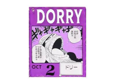 BANDAI "Ichiban Kuji" -ONE PIECE BASE SHOP Lottery 366DAYS OF BIRTHDAYS- Birth Month January-March Kon Colors Acrylic Block Charm Prize 10/2 Dorry