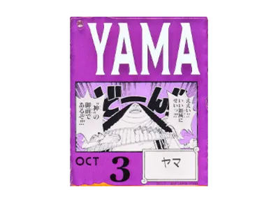 BANDAI "Ichiban Kuji" -ONE PIECE BASE SHOP Lottery 366DAYS OF BIRTHDAYS- Birth Month January-March Kon Colors Acrylic Block Charm Prize 10/3 Yama