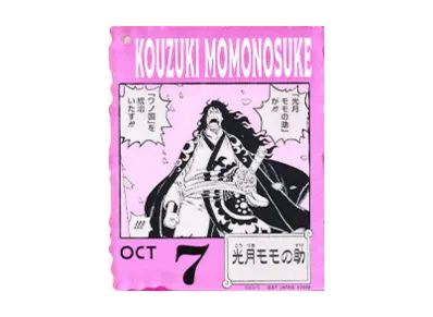 BANDAI "Ichiban Kuji" -ONE PIECE BASE SHOP Lottery 366DAYS OF BIRTHDAYS- Birth Month January-March Kon Colors Acrylic Block Charm Prize 10/7 Kouzuki Momonosuke