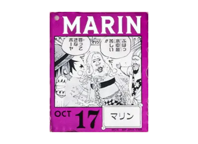 BANDAI "Ichiban Kuji" -ONE PIECE BASE SHOP Lottery 366DAYS OF BIRTHDAYS- Birth Month January-March Kon Colors Acrylic Block Charm Prize 10/17 Marin