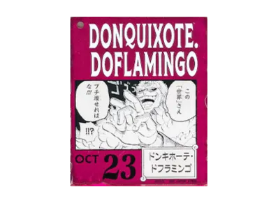 BANDAI "Ichiban Kuji" -ONE PIECE BASE SHOP Lottery 366DAYS OF BIRTHDAYS- Birth Month January-March Kon Colors Acrylic Block Charm Prize 10/23 Donquixote Doflamingo