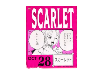 BANDAI "Ichiban Kuji" -ONE PIECE BASE SHOP Lottery 366DAYS OF BIRTHDAYS- Birth Month January-March Kon Colors Acrylic Block Charm Prize 10/28 Scarlet