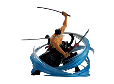 BANDAI "Ichiban Kuji" -One Piece Takumi no Keiki Hakoku- C Prize Roronoa Zoro Black Rope Tatsumaki Ink Style Block Technique