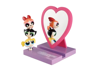 BANDAI "Ichiban Kuji" -Powerpuff Girls ~The strong and cute champions of justice are super busy!~- A Prize Girl Power Unleashed ♡ Smartphone Stand with Mirror