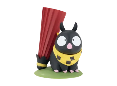 BANDAI "Ichiban Kuji" -TV anime Ranma 1/2- D Prize P-chan Figure with umbrella stand