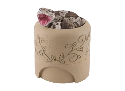 BANDAI "Ichiban Kuji" -Reptiles & Amphibians ~Tiny Friends~ vol.3- Last One Prize West African Fat-tailed Gecko and Shelter-style Trinket Box ~Yawning Version~
