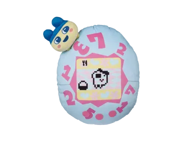 BANDAI "Ichiban Kuji" -Tamagotchi ~Congratulations! collaboration~- Last One Prize Popped out Mametchi cushion