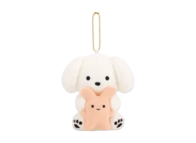 BANDAI "Ichiban Kuji" -Chokotto: A Little Bit of Life with a Dog - Illustration by Teraoka Natsumi- B Prize Chirarin Friends Dog Plush Mascot (Rabbit)