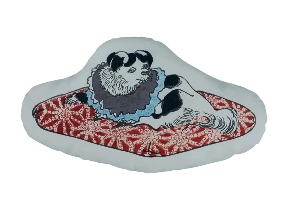 BANDAI "Ichiban Kuji" -Utagawa School- C Prize Ke no Nikomono Cushion Japanese Chin