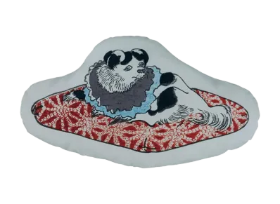 BANDAI "Ichiban Kuji" -Utagawa School- C Prize Ke no Nikomono Cushion Japanese Chin