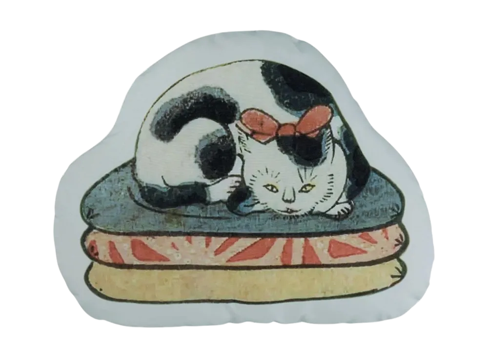 BANDAI "Ichiban Kuji" -Utagawa School- C Prize Ke no Nikomono Cushion Cat