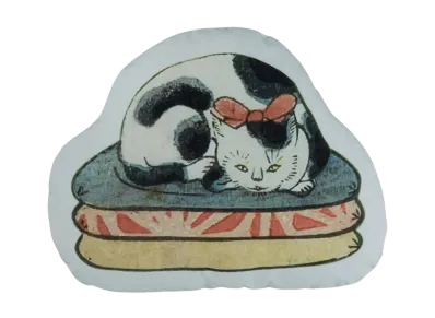 BANDAI "Ichiban Kuji" -Utagawa School- C Prize Ke no Nikomono Cushion Cat
