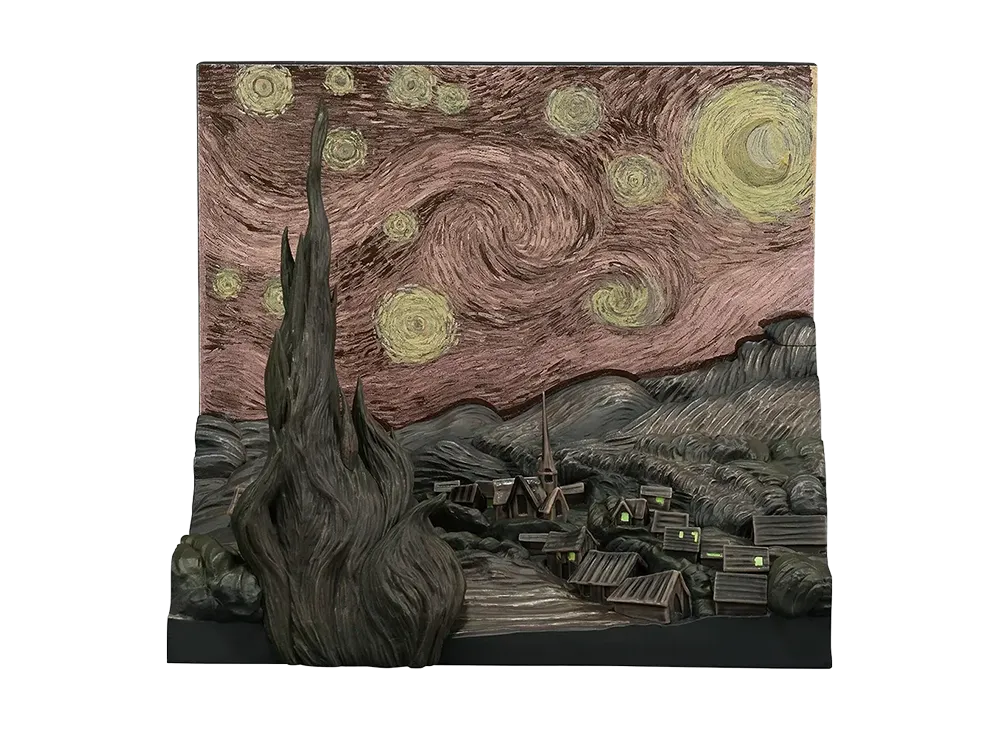 BANDAI "Ichiban Kuji" -Vincent van Gogh- Last One Prize The Starry Night Diorama Figure ~Dark Ver.~