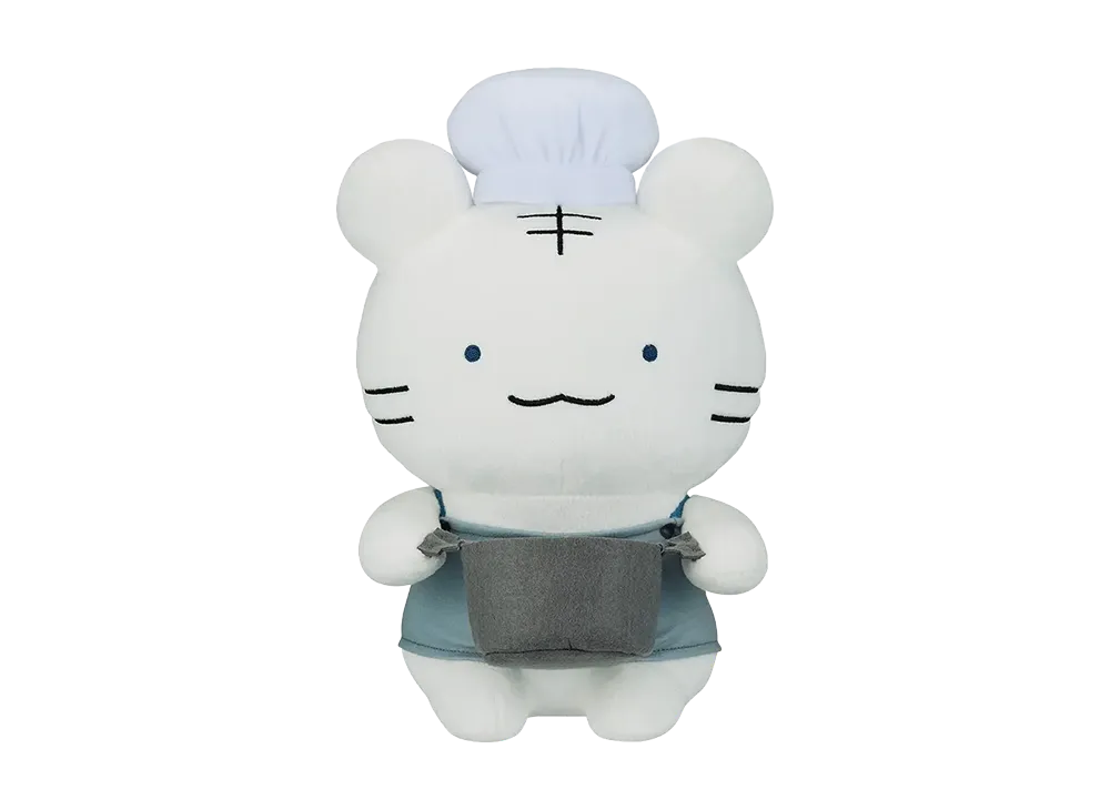 BANDAI "Ichiban Kuji" -White Tiger and Black Tiger ~Party for Everyone~- A Prize White Tiger Plush in Cooking Style