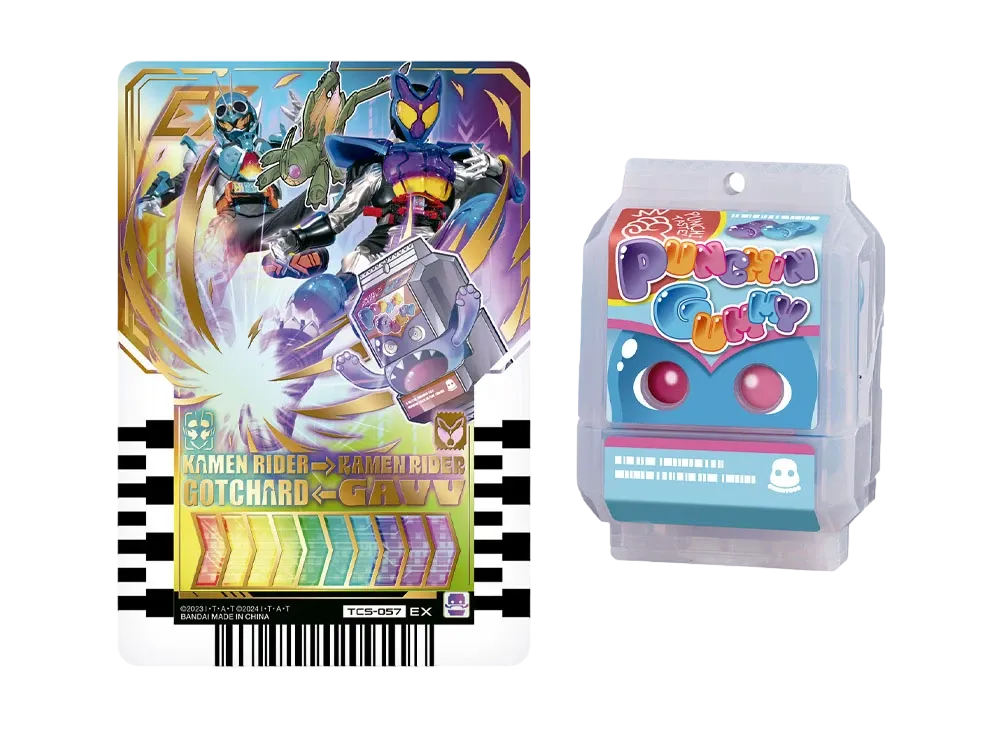 BANDAI "Narikiri Series" -Kamen Rider Gavv- DX Punchin gummy gochizou& Ride Chemy Trading Card -Double Rider Kick ver.-
