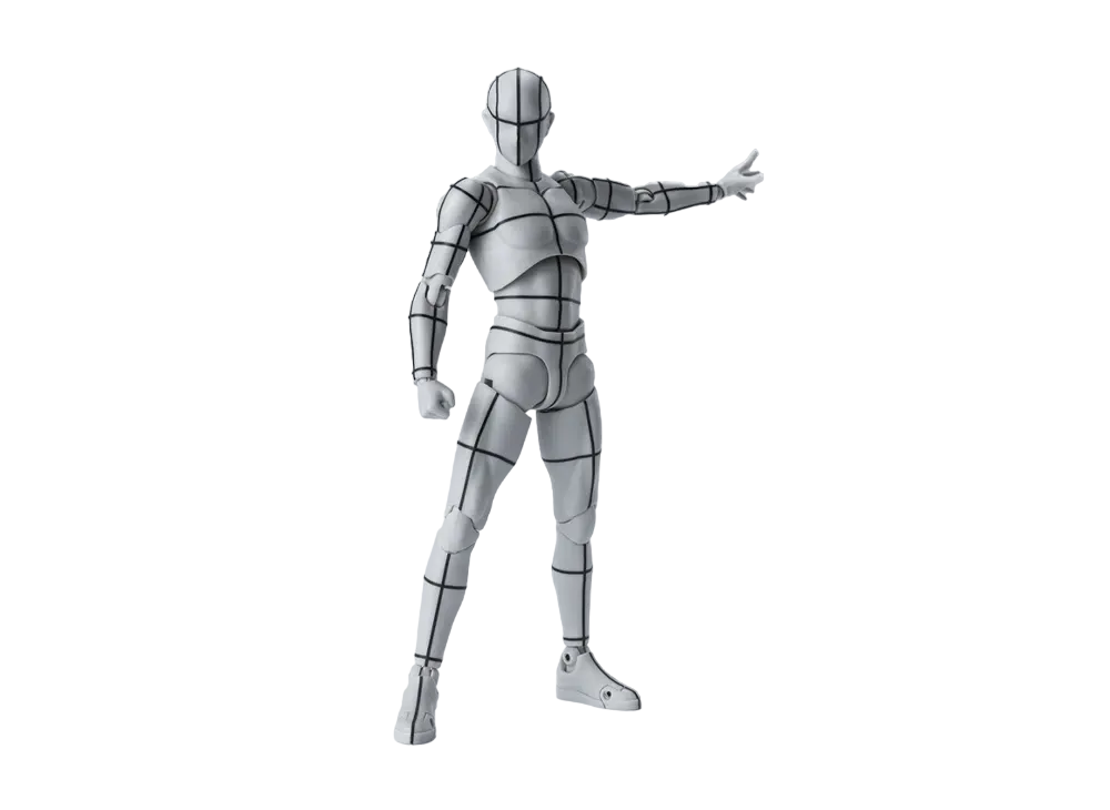 BANDAI "S.H.Figuarts" -BODY-KUN/BODY-CHAN- BODY KUN -WIRE FRAME- (Gray Color Ver.)