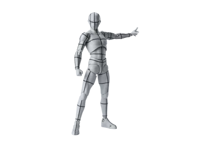 BANDAI "S.H.Figuarts" -BODY-KUN/BODY-CHAN- BODY KUN -WIRE FRAME- (Gray Color Ver.)